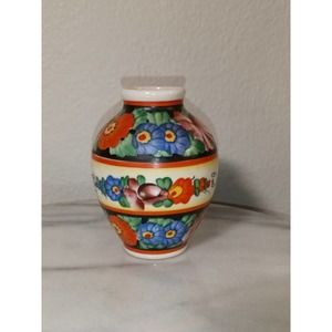 Vase Ceramic Hand Painted by Artist Signed 3 inch